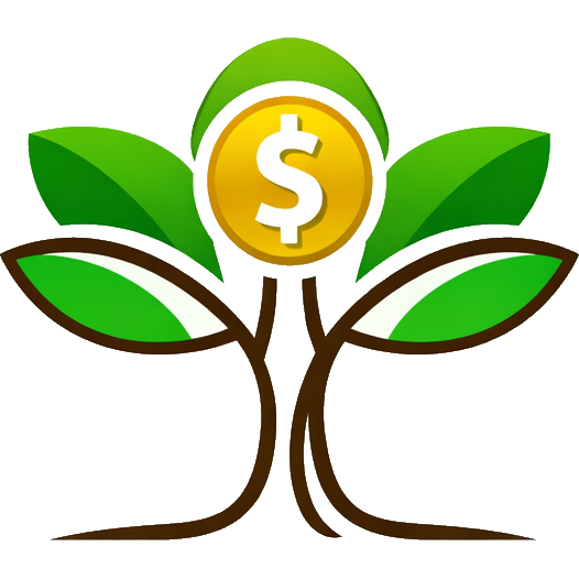 Simply Sam logo, a tree holding a gold coin